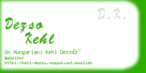 dezso kehl business card